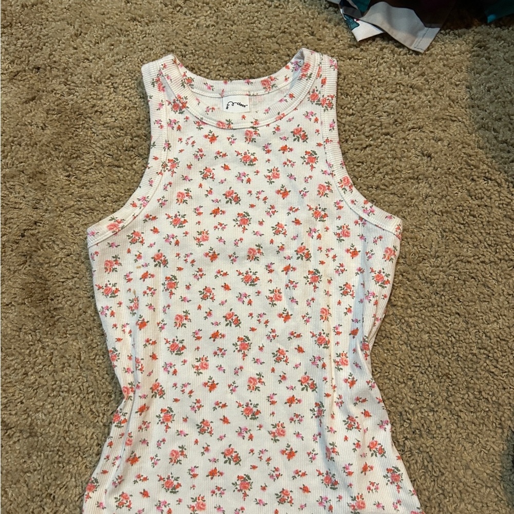 Art Class White and Pink Tank Top